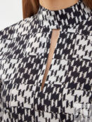 Платье из шелка с принтом K/Monogram и асимметричным подолом KARL LAGERFELD