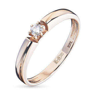 Кольцо из красного золота с бриллиантом э0201кц02159400 ЭПЛ Даймонд э0201кц