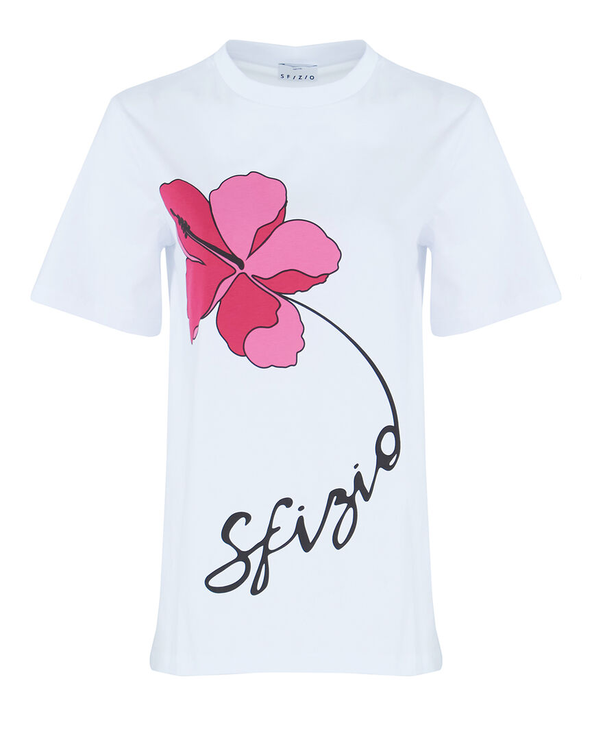 Хлопковая футболка Sfizio 8379TSHIRT белый+принт xs