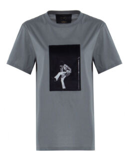 Хлопковая футболка LIMITATO KICK серый+принт s