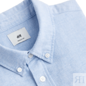 Рубашка H&M Regular Fit Oxford, голубой 1013956003 фото 4