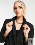 Черный приталенный пиджак для мальчика ASOS DESIGN Petite Mix & Match 104868399 фото 2