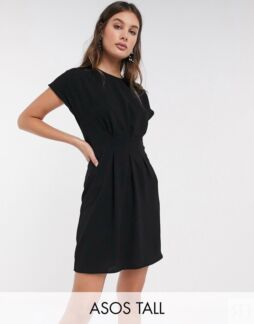 Черное платье мини с заниженной талией ASOS DESIGN Tall