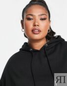 Черная толстовка оверсайз ASOS DESIGN Curve 114989349 фото 3