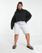 Черная толстовка оверсайз ASOS DESIGN Curve 114989349 фото 4