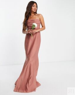 Платье макси с драпировкой и корсетом ASOS DESIGN Bridesmaid