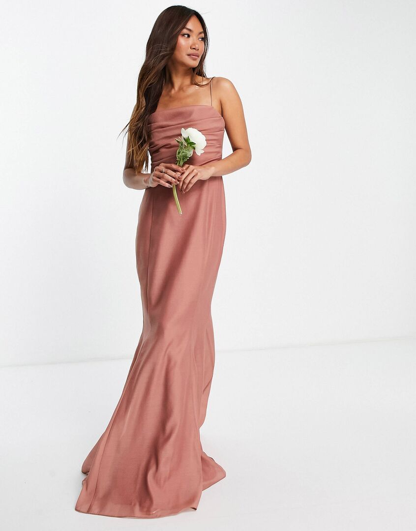 Платье макси с драпировкой и корсетом ASOS DESIGN Bridesmaid 115454643 фото 1