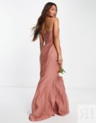 Платье макси с драпировкой и корсетом ASOS DESIGN Bridesmaid 115454643 фото 3