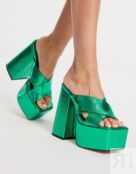 Зеленые мюли на платформе Topshop Rori 115985701 фото 2