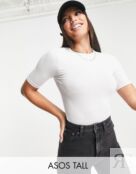 Белое боди-футболка скинни ASOS DESIGN Tall 116005692 фото 1