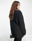 Черный пиджак с напуском из джерси ASOS DESIGN Curve