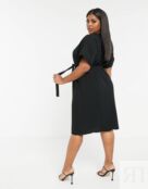 Платье миди ASOS DESIGN Curve, чёрный 119610770 фото 2