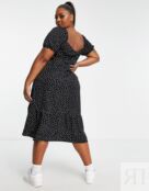 Платье миди ASOS DESIGN Curve,  чёрный 120968841 фото 2