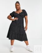 Платье миди ASOS DESIGN Curve,  чёрный 120968841 фото 4