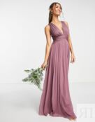 Платье макси с драпировкой на лифе ASOS DESIGN Bridesmaid, розовый 1535340 фото 1