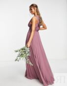 Платье макси с драпировкой на лифе ASOS DESIGN Bridesmaid, розовый 1535340 фото 2