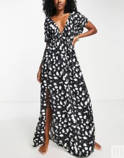 Пляжное платье макси с развевающимися рукавами ASOS DESIGN