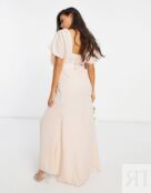 Платье макси ASOS DESIGN Petite Bridesmaid с короткими рукавами и воротнико 1930928 фото 2