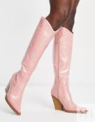Сапоги до колена в стиле вестерн ASOS DESIGN Catapult, розовый