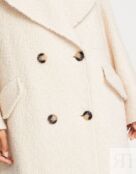 Кремовое двубортное шерстяное пальто из букле ASOS DESIGN Petite smart smar