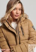 Пальто зимнее Superdry длинное, песочный SU221U0HO-O11 фото 3