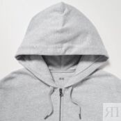 Толстовка Uniqlo Sweat Zipped Hoodie, серый 455400 | Gray COL05 фото 3