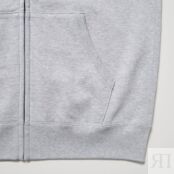 Толстовка Uniqlo Sweat Zipped Hoodie, серый 455400 | Gray COL05 фото 4