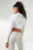 Короткая рубашка с оборками H&M, белый