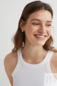 Полосатая футболка H&M, белый 0882925002 | White фото 2