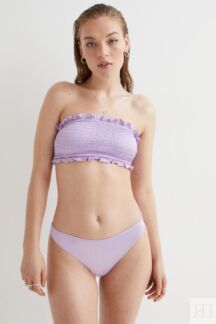 Присборенный лиф бикини-бандо H&M, светло-фиолетовый