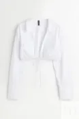 Короткая рубашка в стиле милитари H&M, белый