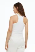 Короткая футболка H&M, белый 1135364001 | White фото 5