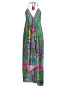 Платье макси с абстрактным принтом и вырезом халтер Ranee's Rainbow