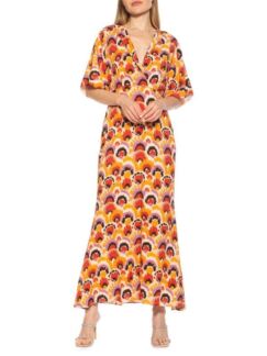 Платье Naomi Alexia Admor макси с цветочным принтом, мультиколор