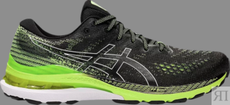 Кроссовки gel kayano 28 2e wide 'black hazard green' Asics, черный