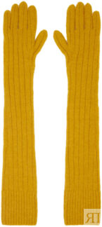 Желтые длинные перчатки Dries Van Noten