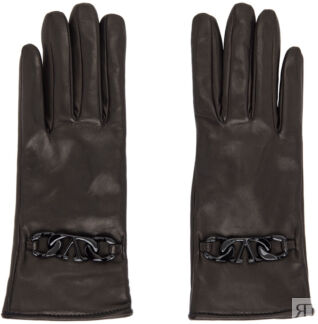 Черные перчатки с цепочкой VLogo Valentino Garavani