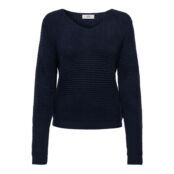 Пуловер с V-образным вырезом из трикотажа  S синий