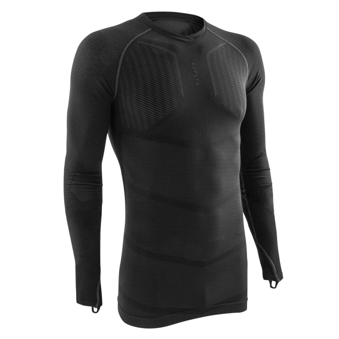 Футболка с длинным рукавом Kipsta Keepdry 500, черный 8641687 | NERO фото 1