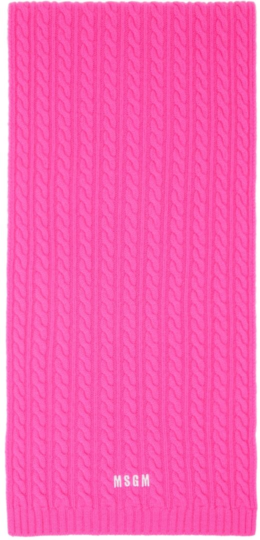 Розовый шарф с вышивкой MSGM