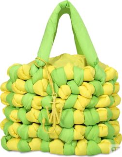 Сумка JW Anderson Large Knotted Tote Bag Green/Yellow, зеленый