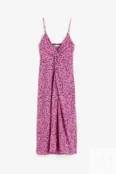 Платье с V-образным вырезом H&M, фиолетовый/цветочный
