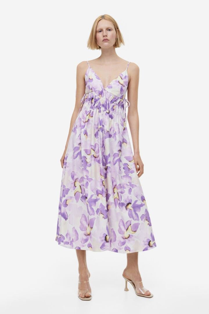 Платье с завязками H&M, сиреневый/цветочный 1182180001 | Lilac/floral фото 1