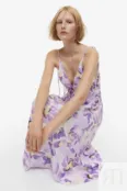 Платье с завязками H&M, сиреневый/цветочный 1182180001 | Lilac/floral фото 2