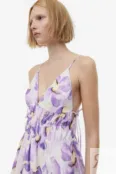 Платье с завязками H&M, сиреневый/цветочный 1182180001 | Lilac/floral фото 4