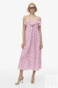 Платье без рукавов с V-образным вырезом H&M, светло-фиолетовый/цветочный