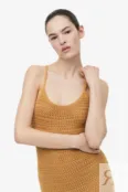 Вязаное крючком платье H&M, горчица желтая 1154801001 | Mustard yellow фото 2