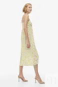 Платье с V-образным вырезом H&M, светло-желтый/цветочный