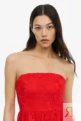 Кружевное платье-бандо H&M, красный 1172532002 | Red фото 2