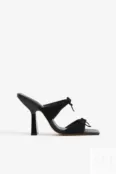 Замшевые босоножки на каблуке H&M, черный